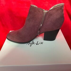 Style & Co. Women's Ankle Boots - Blushy Suede